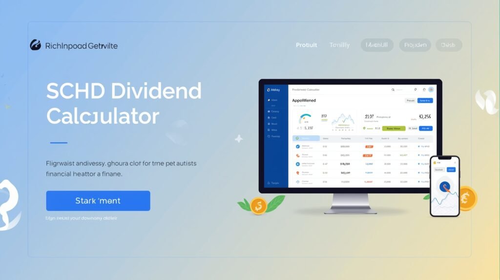 SCHD Dividend Calculator showing dividend projections and charts for investors tracking financial growth efficiently.